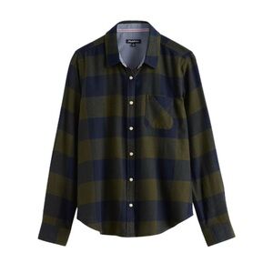 Plaid Button Down Shirt in Olive and Navy